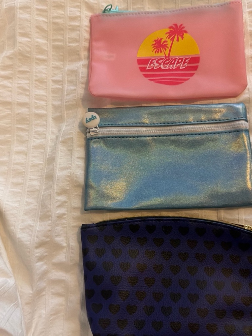 ipsy Pink, Blue & Purple Trio Cosmetic Pouches